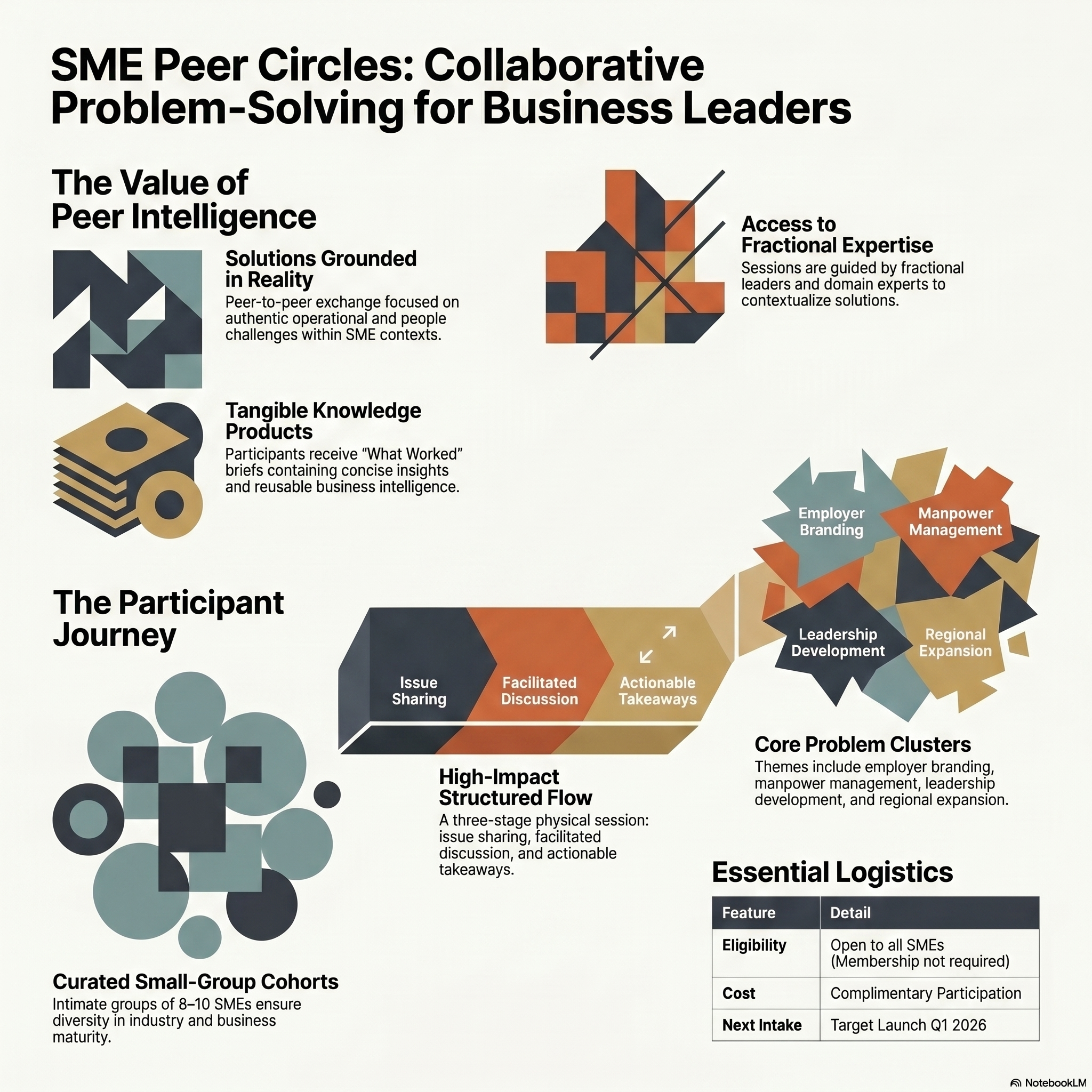 SME Peer Circles infographic showing how peer-to-peer learning is structured